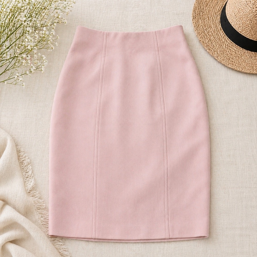 Dana Buchman Petites Pink 100% Silk Pencil Skirt Angel Lover Size 2P NWT